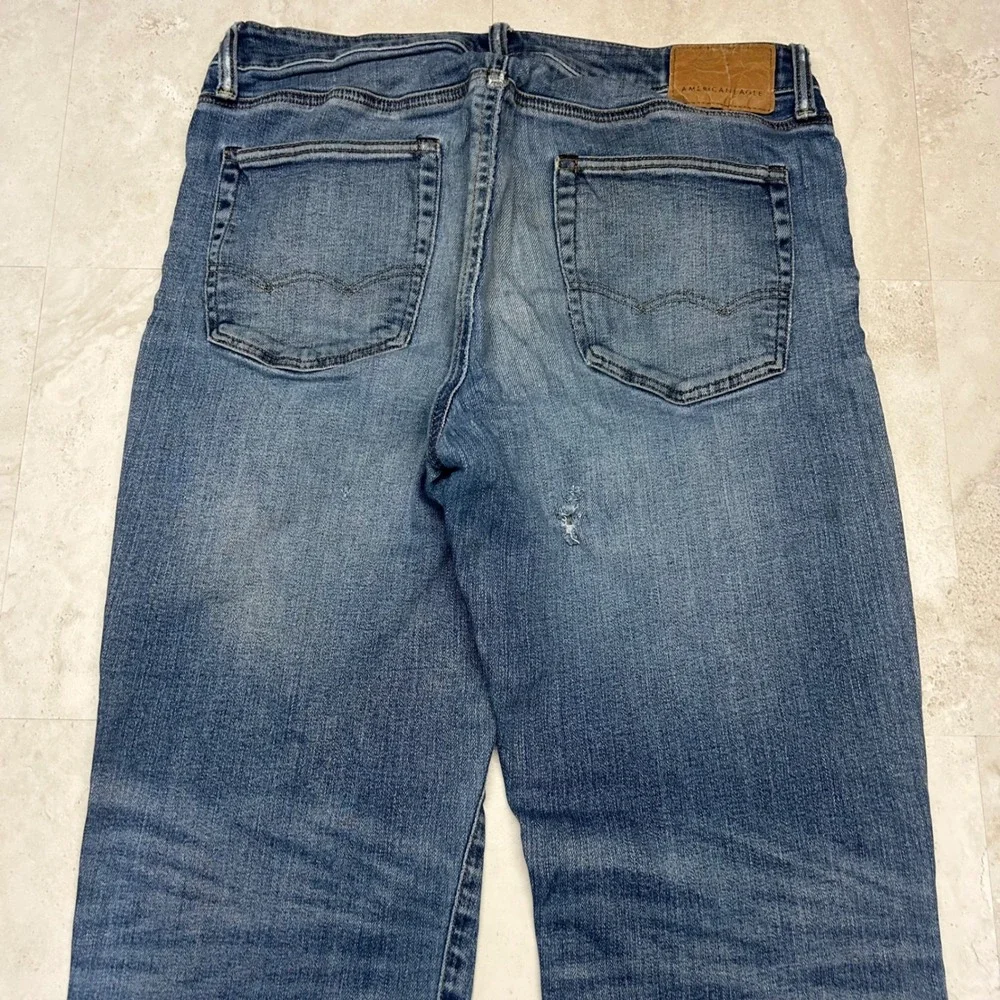 American Eagle Original Bootcut Jeans Blue Mens 34x34 Distressed Medium Wash
